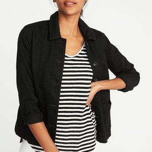 Soft Black Denim Chore Coat | Cotton Work Jacket